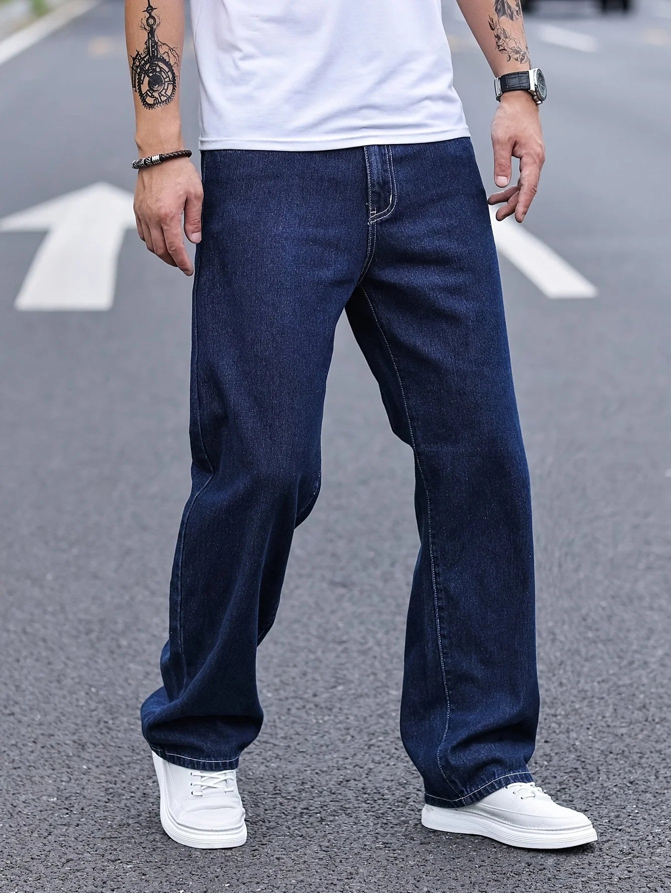 Men's Loose Cargo Jeans Hip Hop Style For Casual Wear