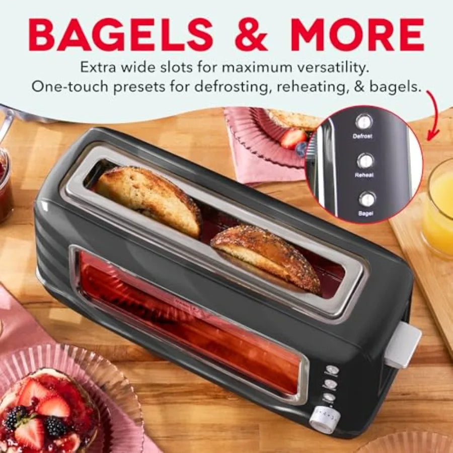 YAO HUI HUANG Toaster With Window And Extra Wide Slots Bagel Function