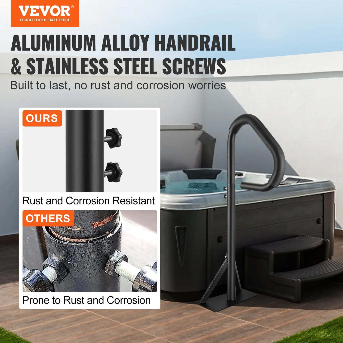 360 Rotatable Hot Tub Handrail With Adjustable Height Mount