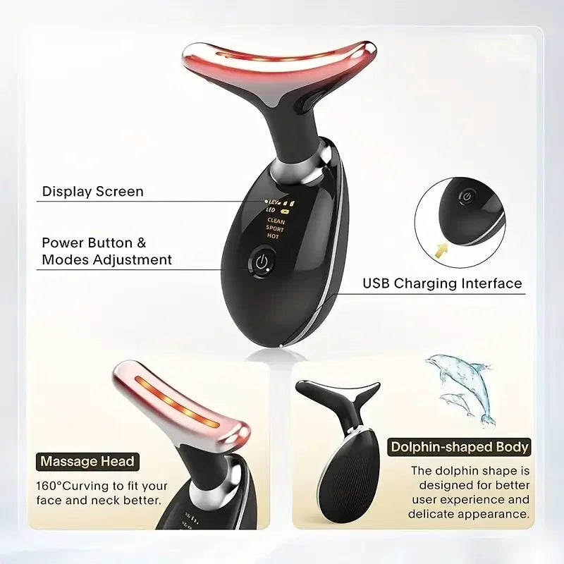 Neck Massager With Dual Ring Roller Lifting And Tightening USB