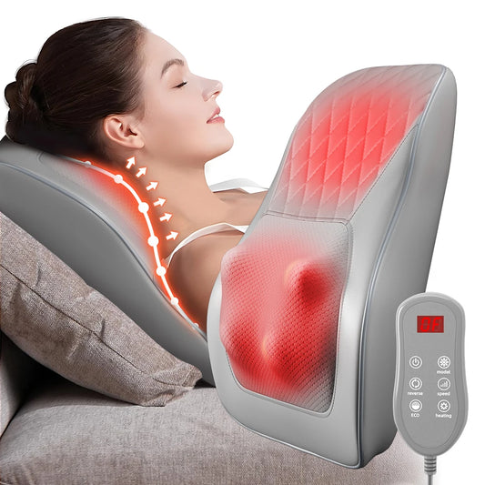 HIMOUTA Back Massager With Heat 3D Kneading Pillow For Neck