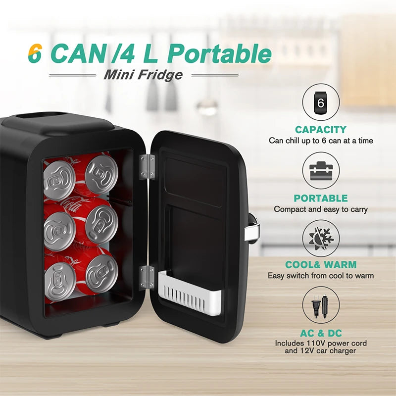 Crownful Beauty Makeup Skincare Mini Fridge AC DC Car Refrigerator