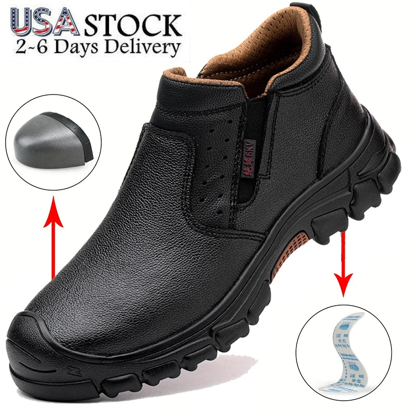 Mens Work Boots Composite Toe Safety Footwear Metatarsal Guard