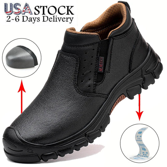 Mens Work Boots Composite Toe Safety Footwear Metatarsal Guard