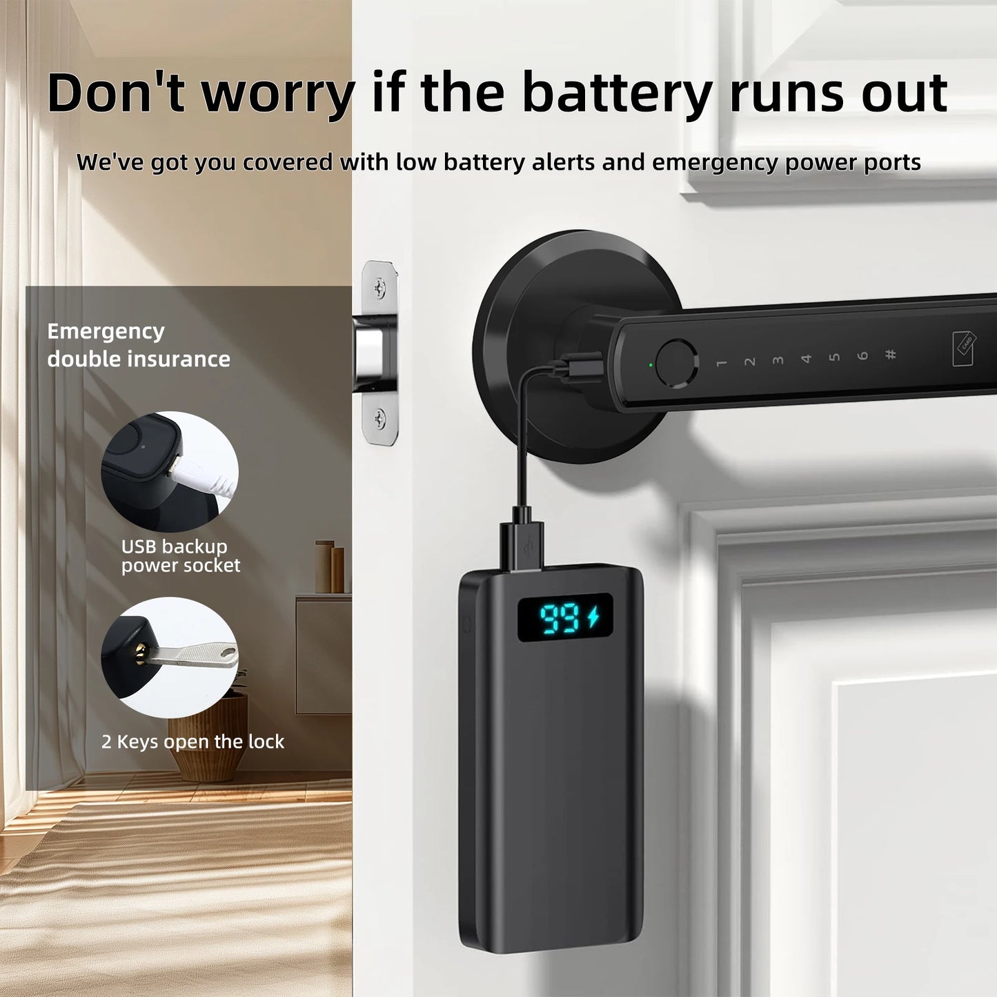 Viladepot Smart Lock Fingerprint Door Lock With App Control Passcode