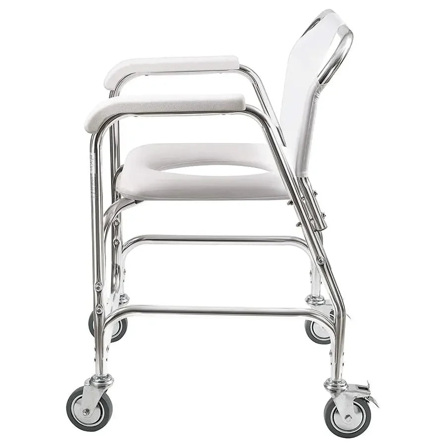 XMSJ Rolling Shower Chair Commode Transport Wheelchair