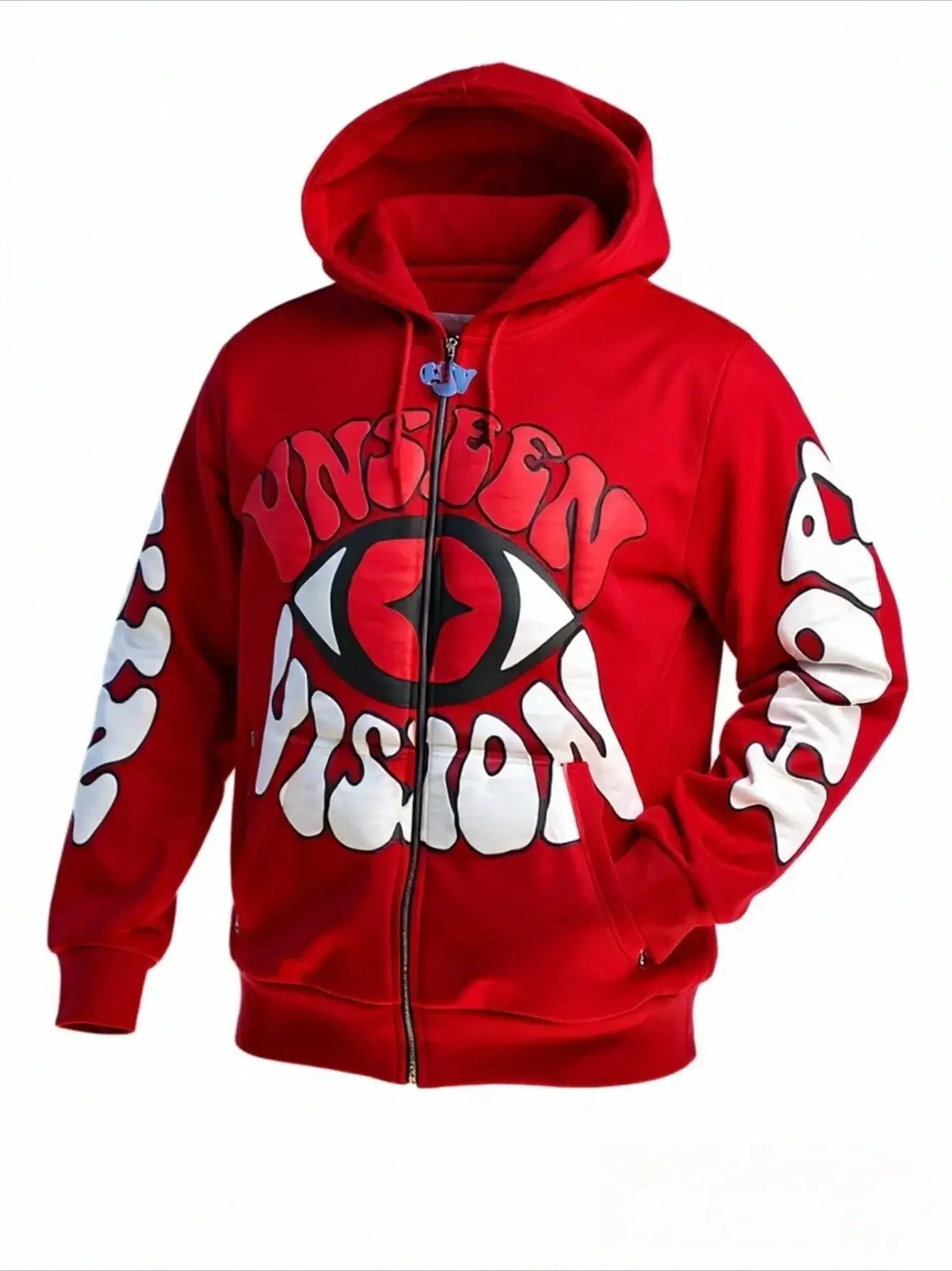 Unseen Vision Eye Pattern Zip Up Hoodie Jacket For Men