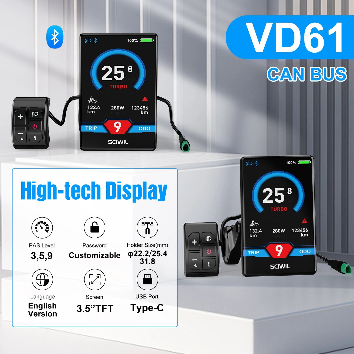 Varstrom CAN Display DPC010 Ebike Computer For Bafang CAN Bus