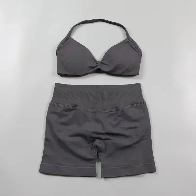 From The Vendor Field Yoga Fitness Seamless Bra Top Shorts