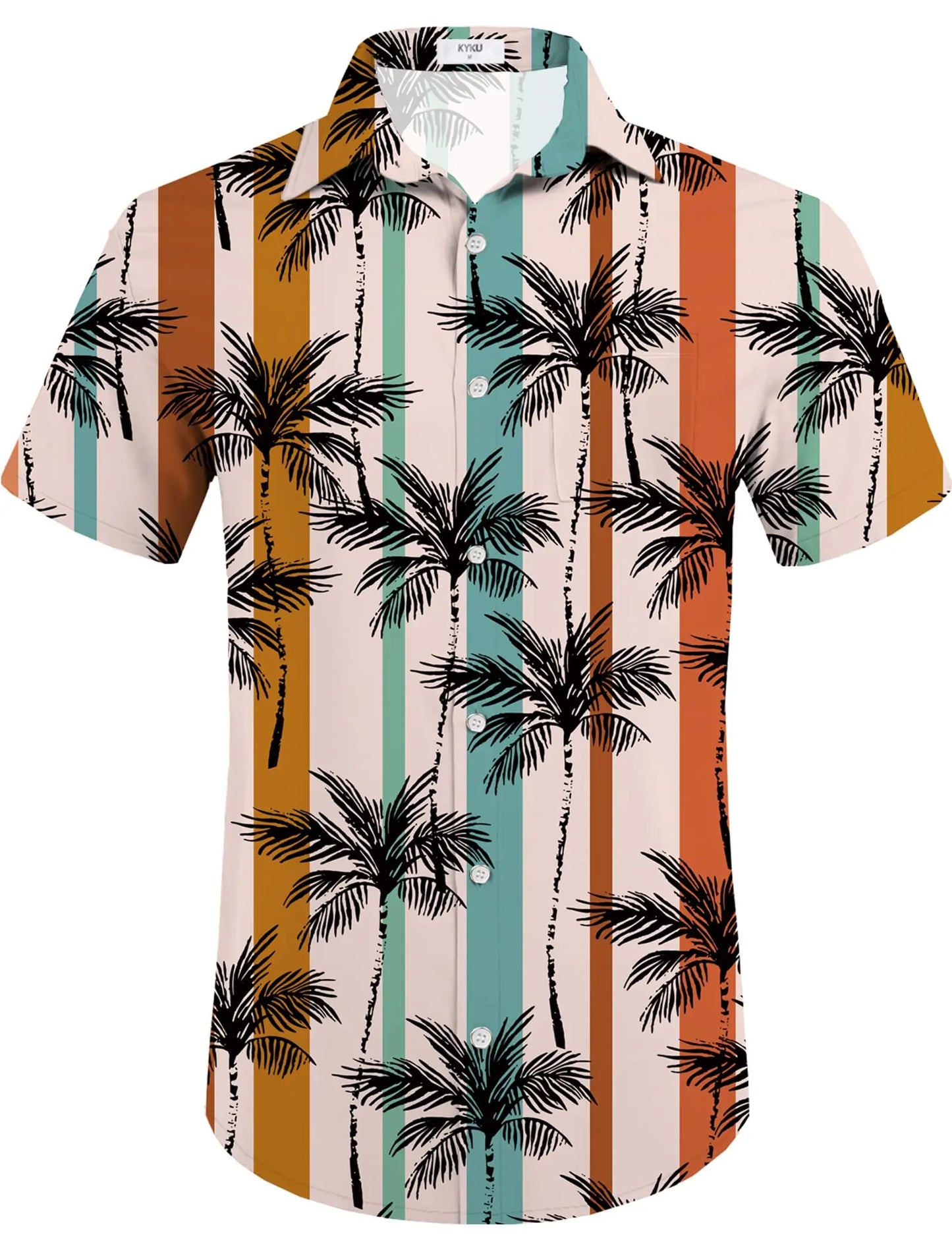 KYKU Mens Hawaiian Shirt and Short Set - Summer Short Sleeve Button Down Beach Shirts Tropical Vacation 2 Piece Outfits