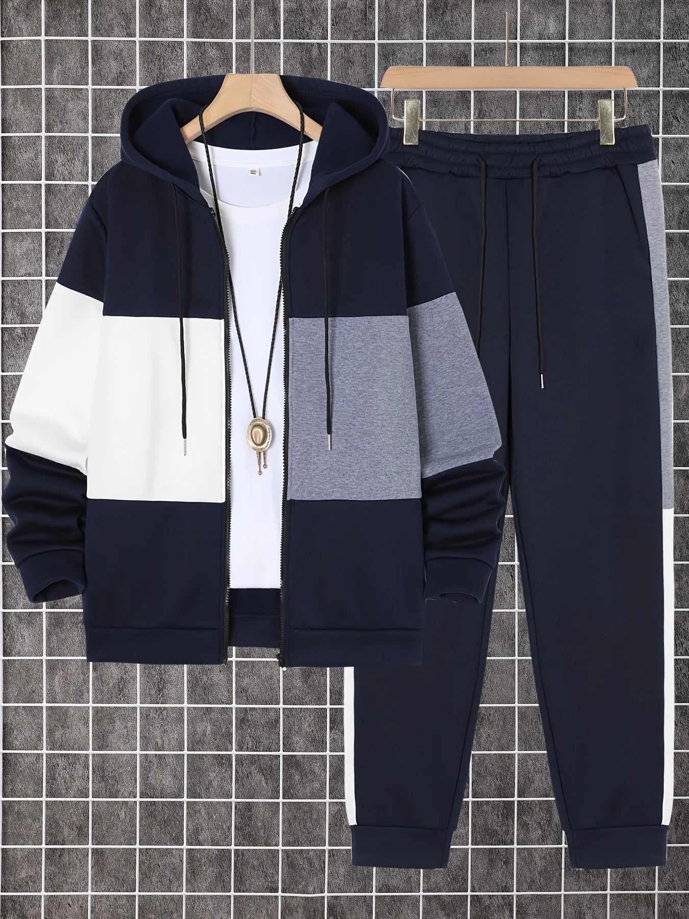 Guangdong 2 Piece Men’s Autumn Winter Printed Hoodie Sweatpants Set