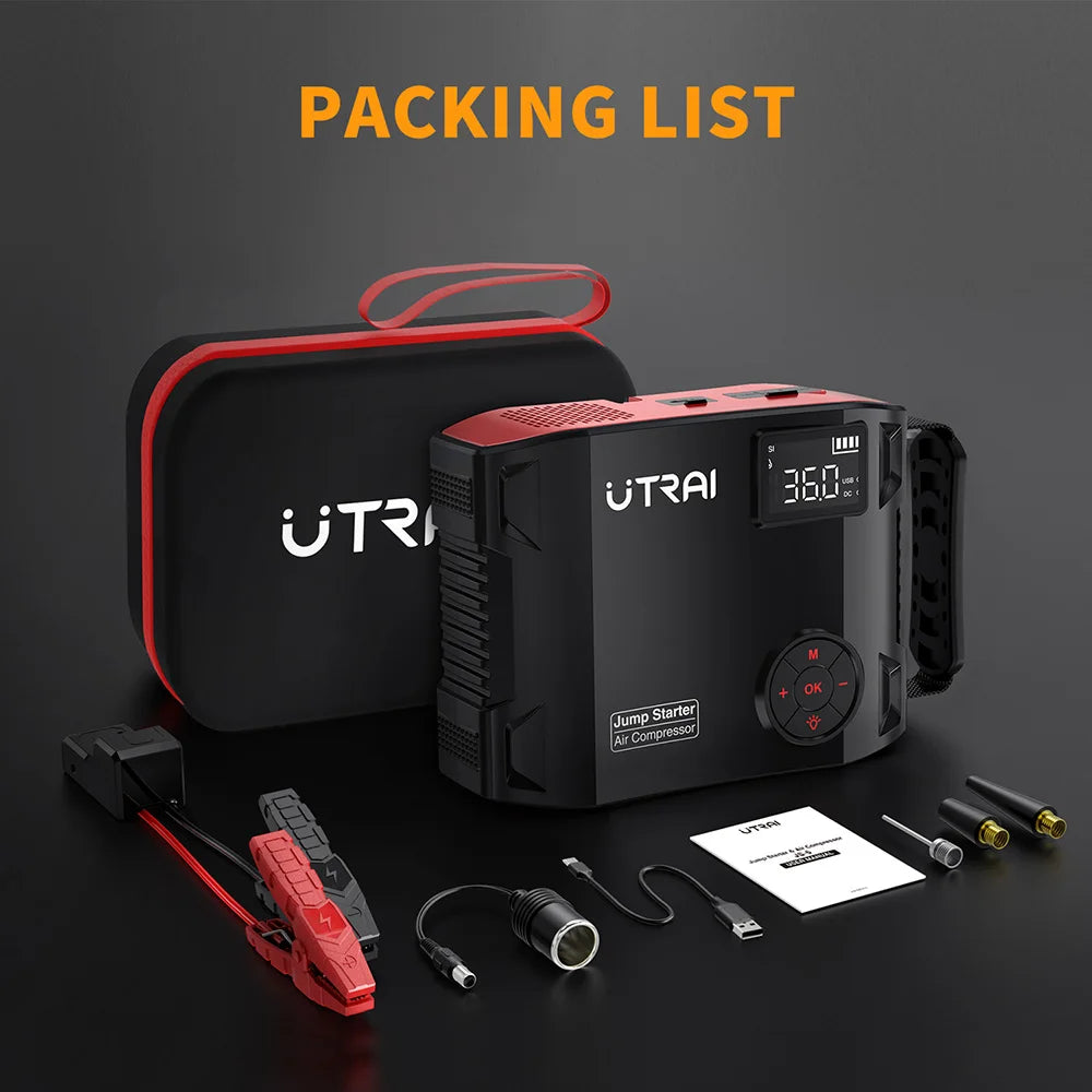 UTRAI 4 In 1 Jump Starter With Air Compressor System