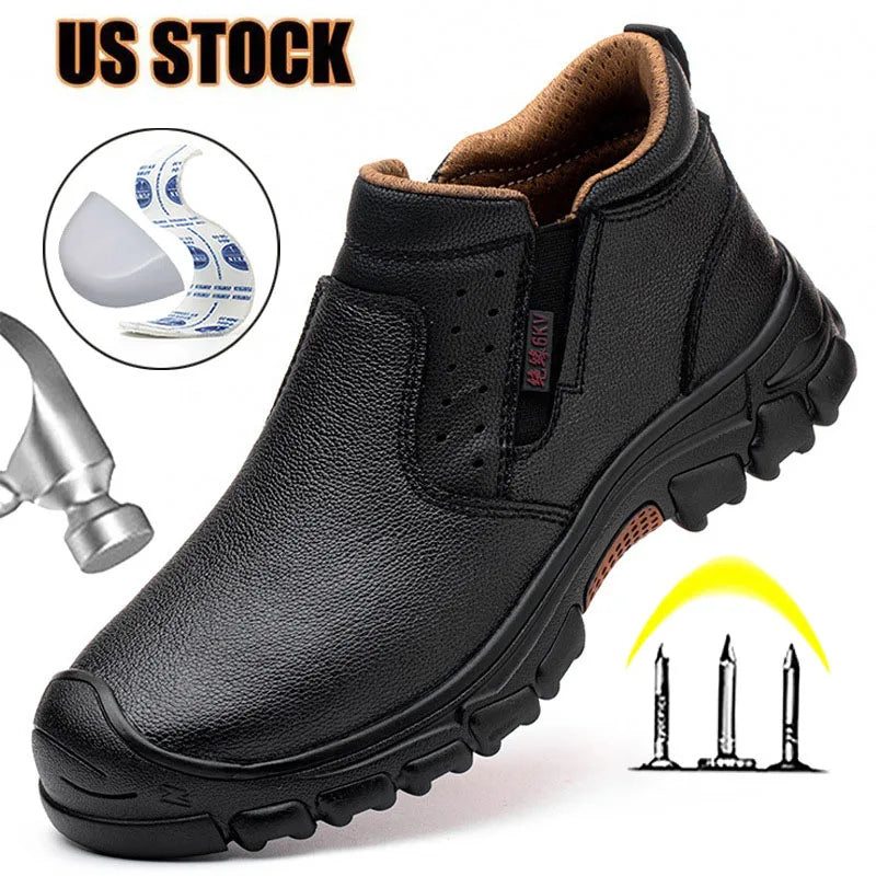 Mens Work Boots Composite Toe Safety Footwear Metatarsal Guard