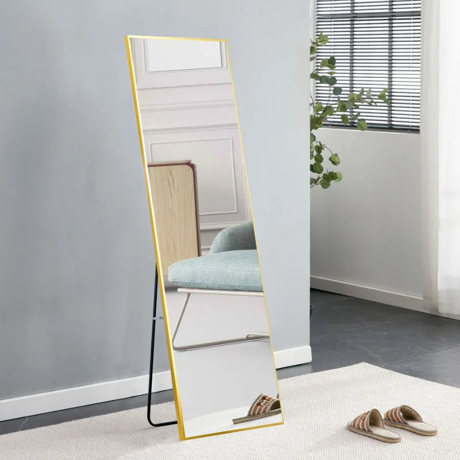 Hign-Concerned Aluminum Frame Wall Mounted Full Body Mirror For Bathroom