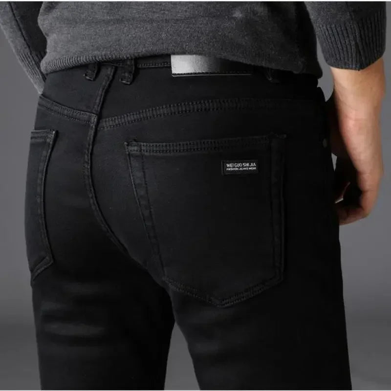 Men Timeless Denim Jeans Soft Stretch Straight Fit