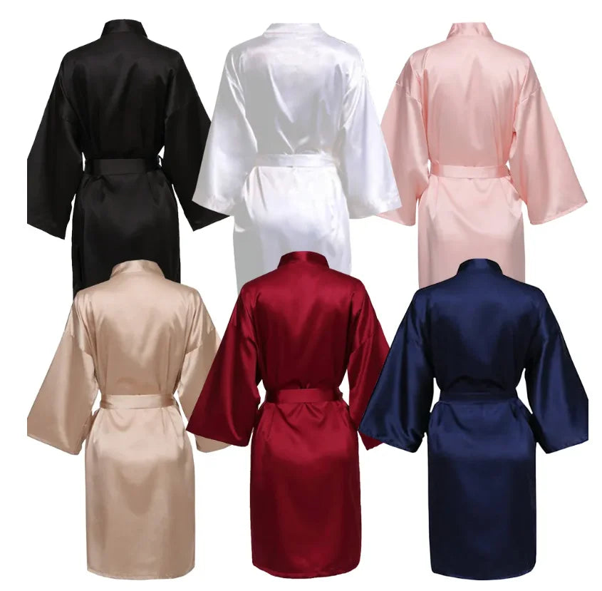 Guangdong Craft Of Weaving Satin Bride Robe Kimono For Wedding Party