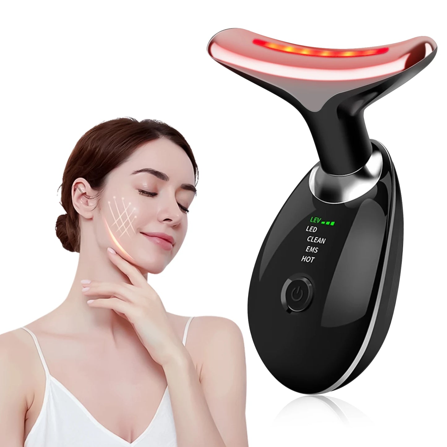 Neck Massager With Dual Ring Roller Lifting And Tightening USB