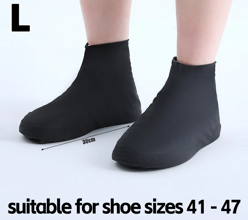 Portable Thickened Latex Shoe Covers Waterproof Non Slip Outdoor Use
