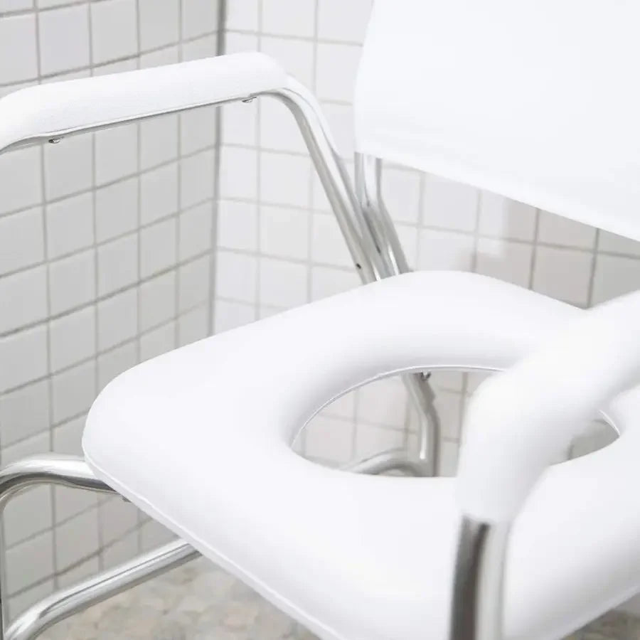 XMSJ Rolling Shower Chair Commode Transport Wheelchair