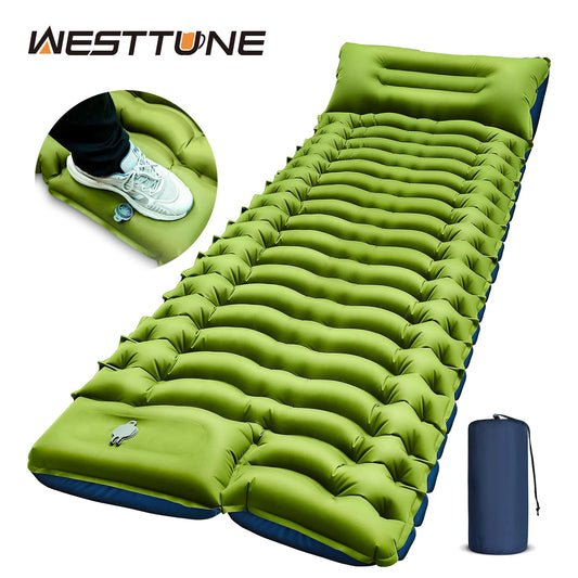 West Tune Ultralight Camping Sleeping Pad Built In Pillow Pump