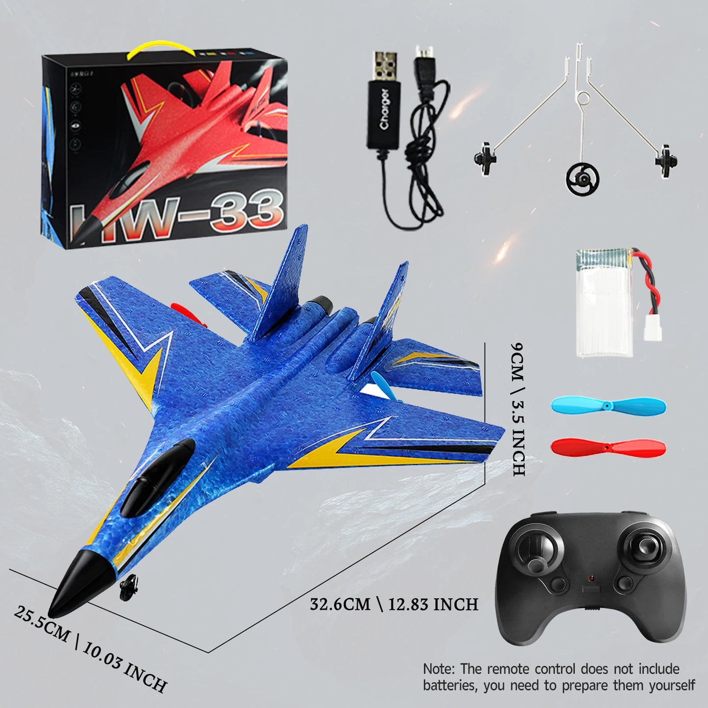 HW33 RC Fighter Jet Toy Fixed Wing Plane With 6 Axis Gyro
