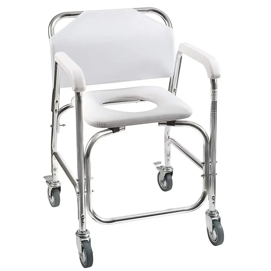 XMSJ Rolling Shower Chair Commode Transport Wheelchair