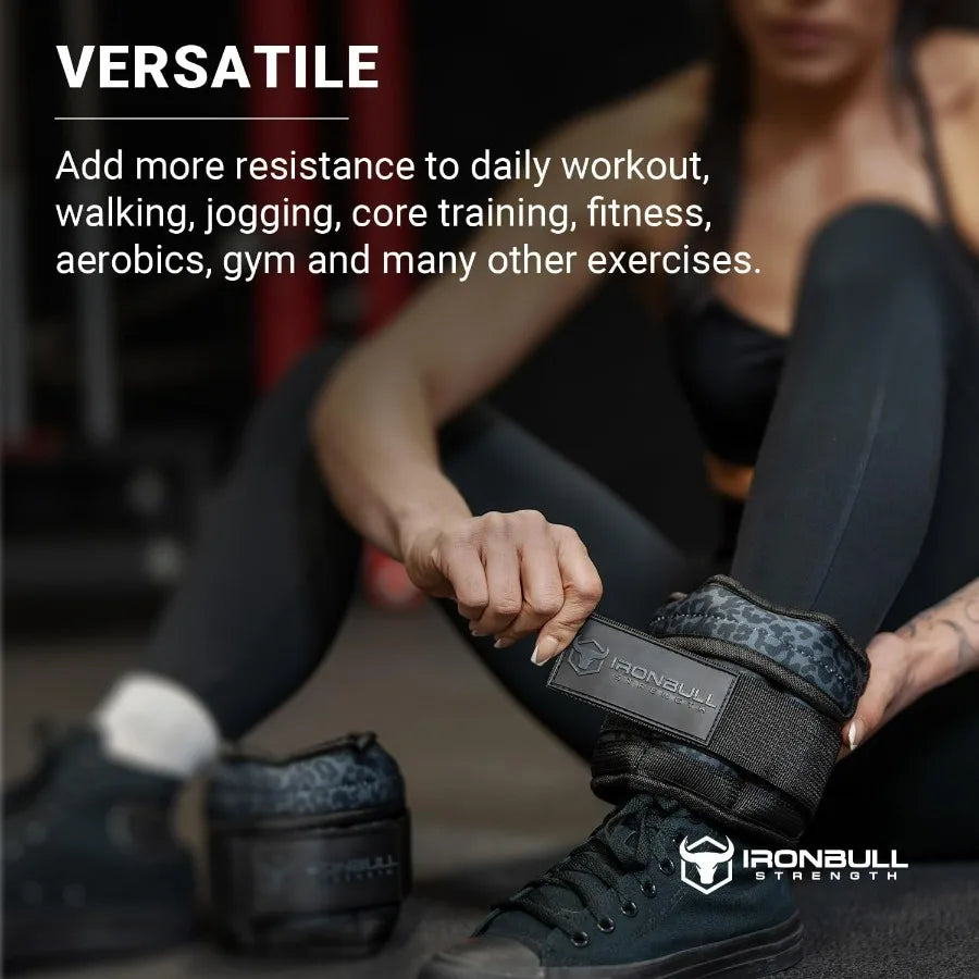 LISM Adjustable Ankle Weights Set With Secure Straps For Training