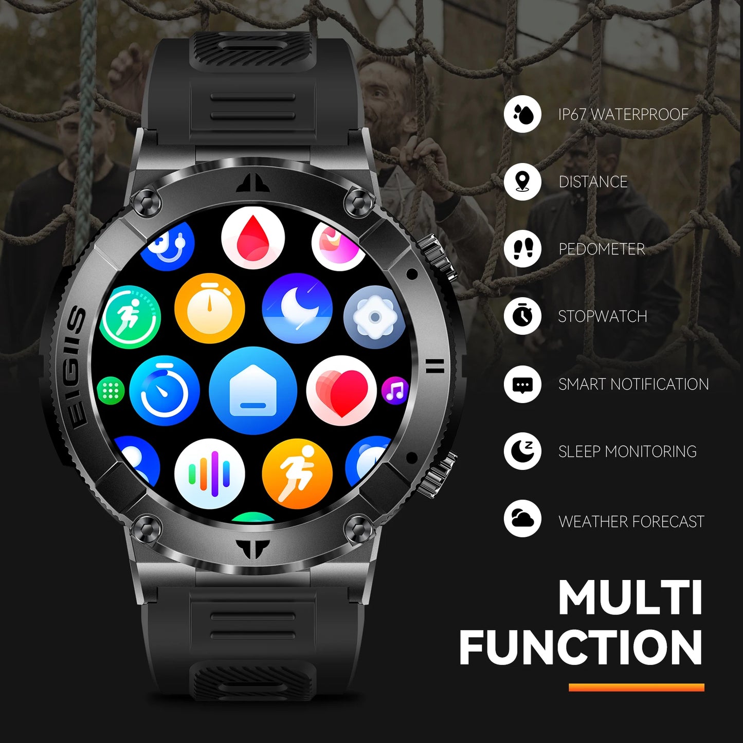 LaNikar Smart Watch Blood Pressure Monitor Bluetooth Call TFT Display