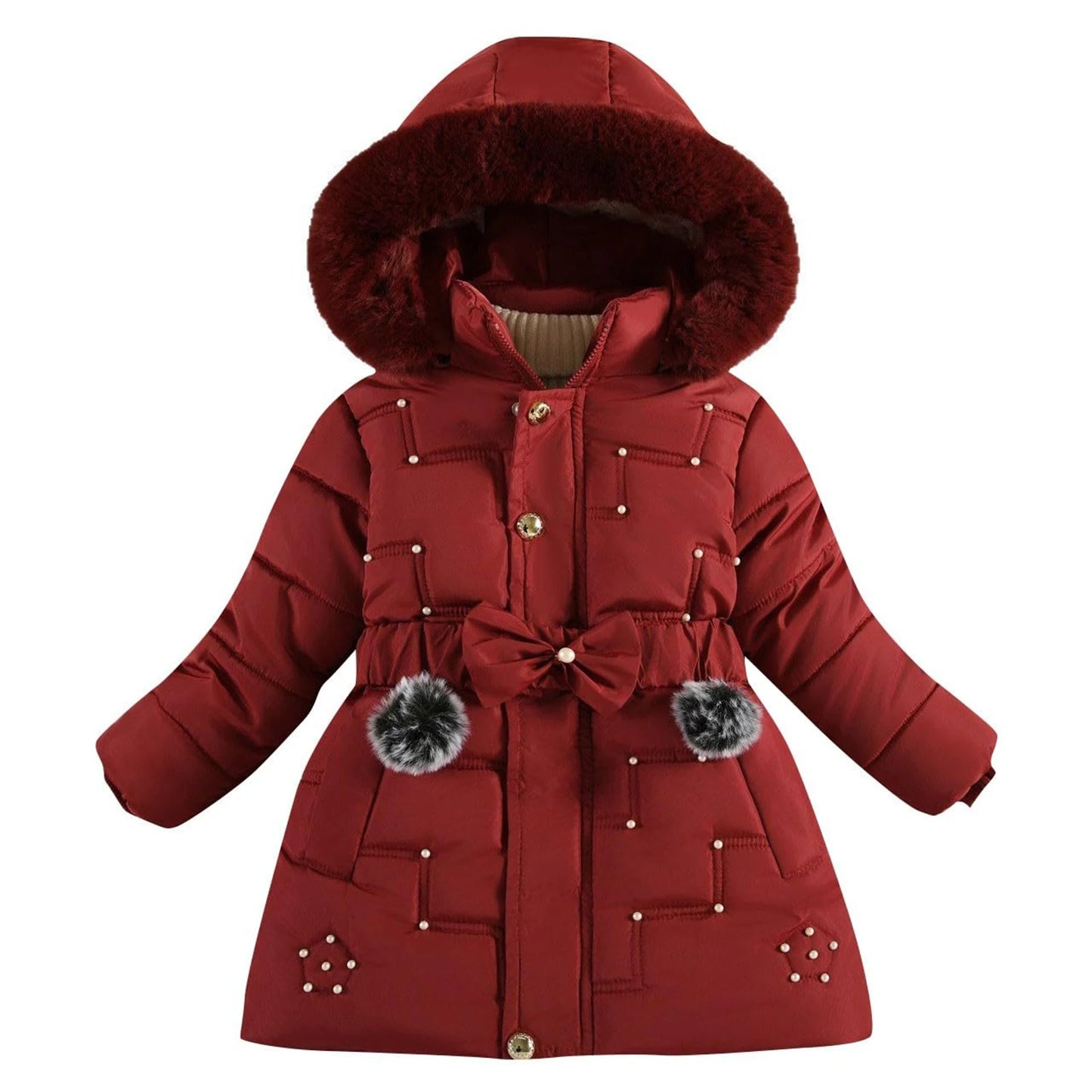 Kids Unisex Fleece-Lined Hooded Sweatshirt Winter Warmth