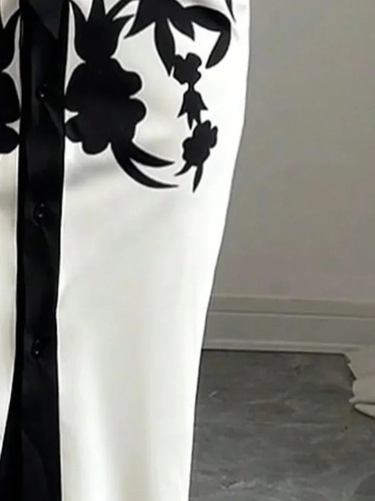 OSHOPLIVECN Women A-Line Dress V-Neck Floral Print Tie Waist