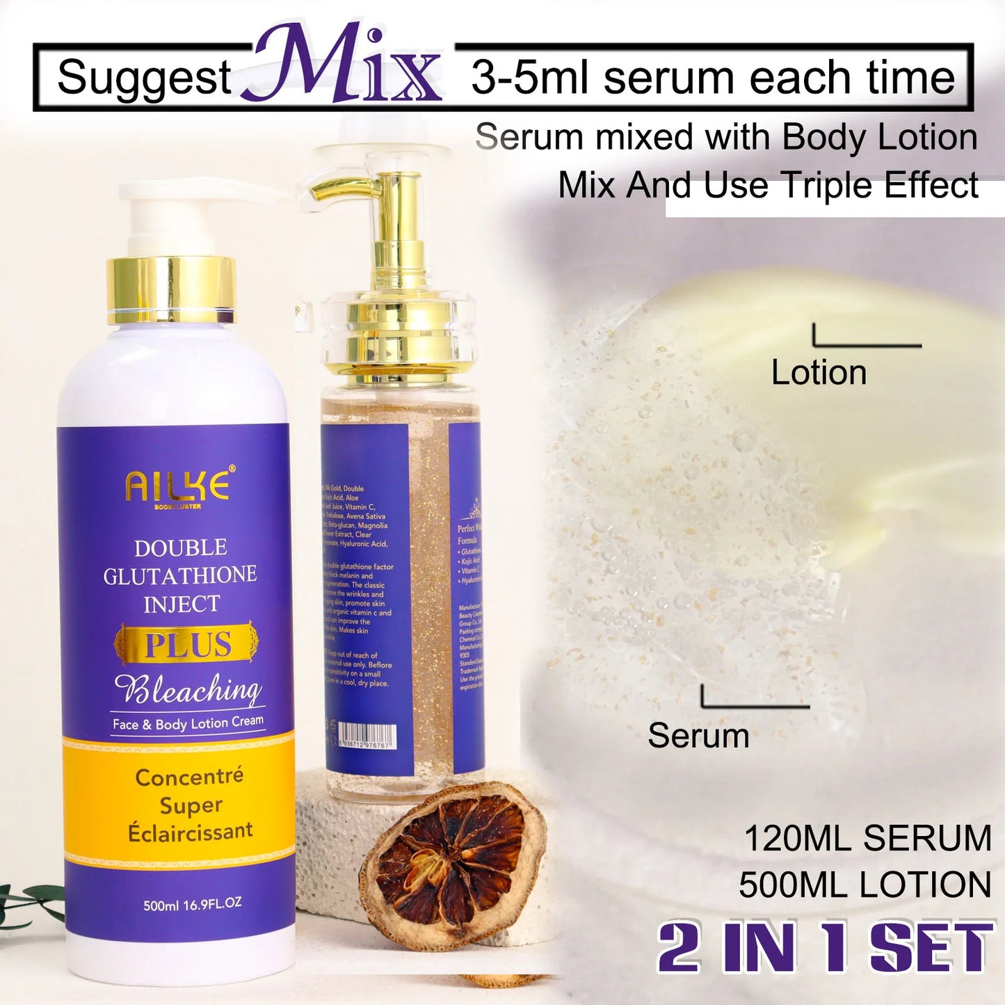 AILKE Whitening Lotion and Serum for Dark Spot Reduction