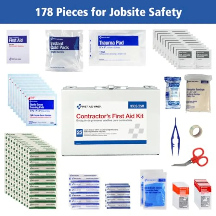 Hign-concerned 178 Piece Contractor First Aid Kit For Job Sites