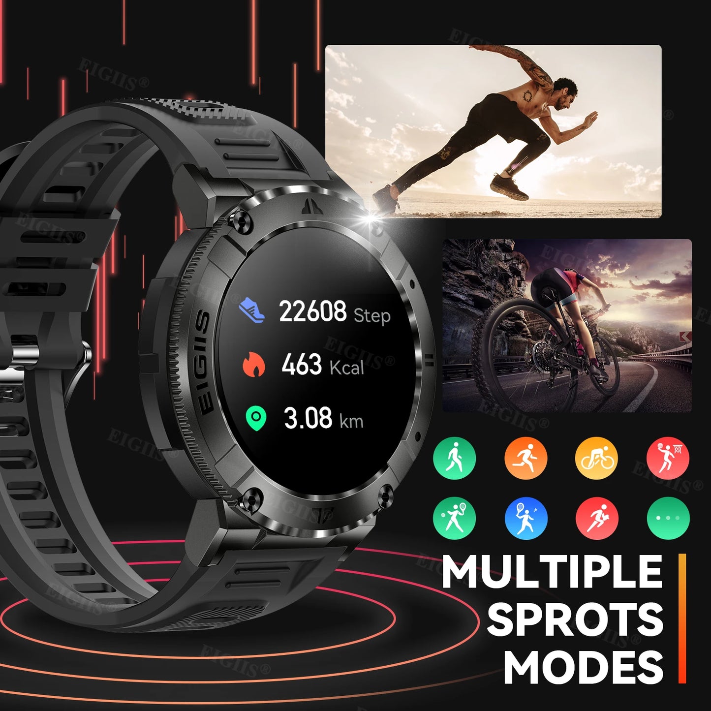 LaNikar Smart Watch Blood Pressure Monitor Bluetooth Call TFT Display