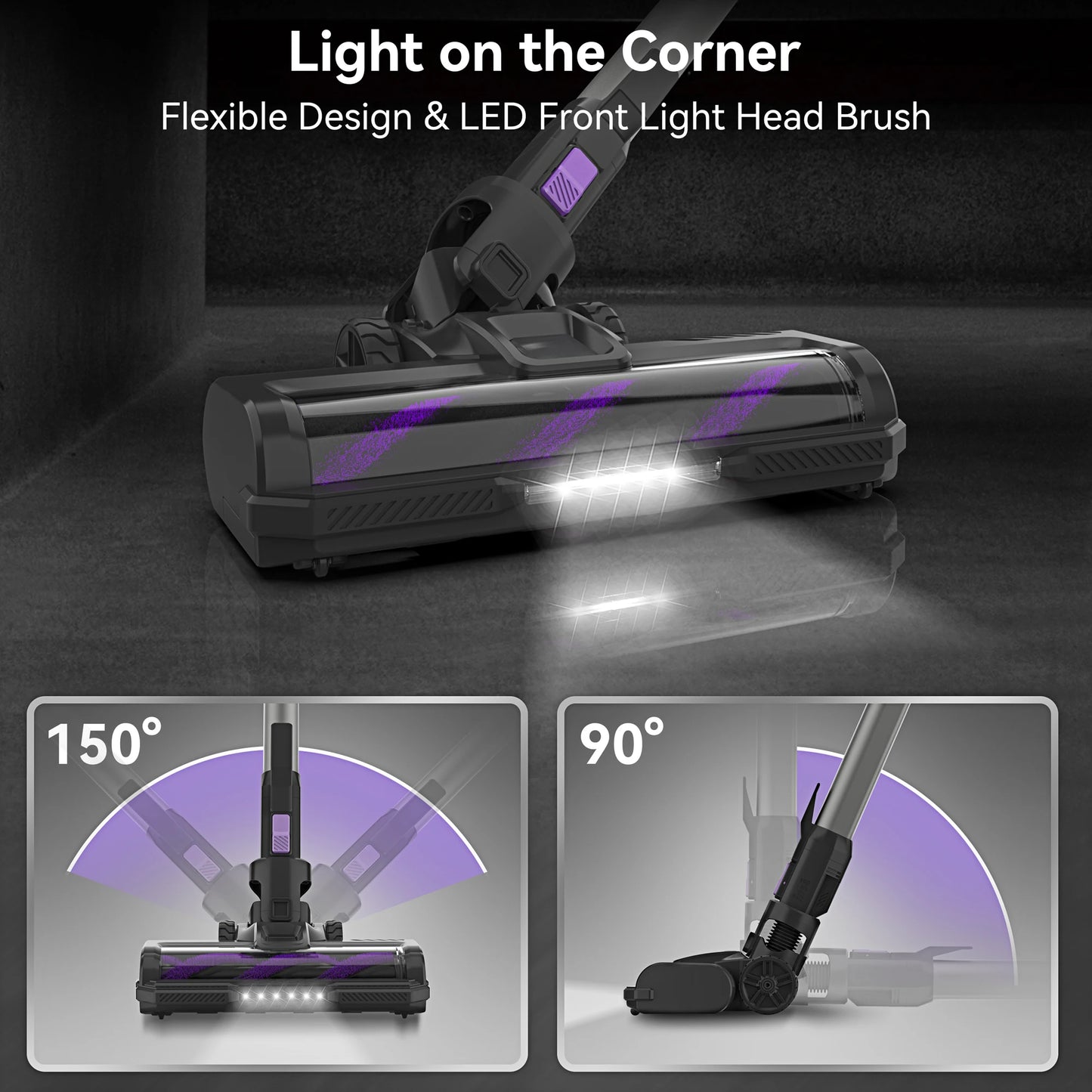 S10/S10X/S10P 45Kpa Powerful Suction Cordless Vacuum Cleaner, 1.2L Dust Box, 2 Batteries for Floor,Carpet&Pet Hair