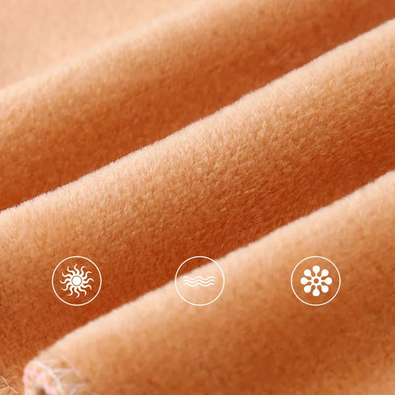 Girls Winter Thick Warm Leggings With Cute Rabbit Print