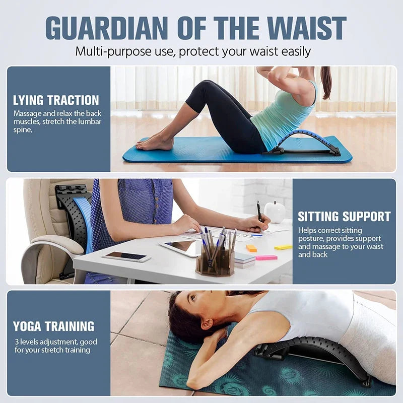 Four Level Adjustable Massager With Back Stretcher And Neck Support