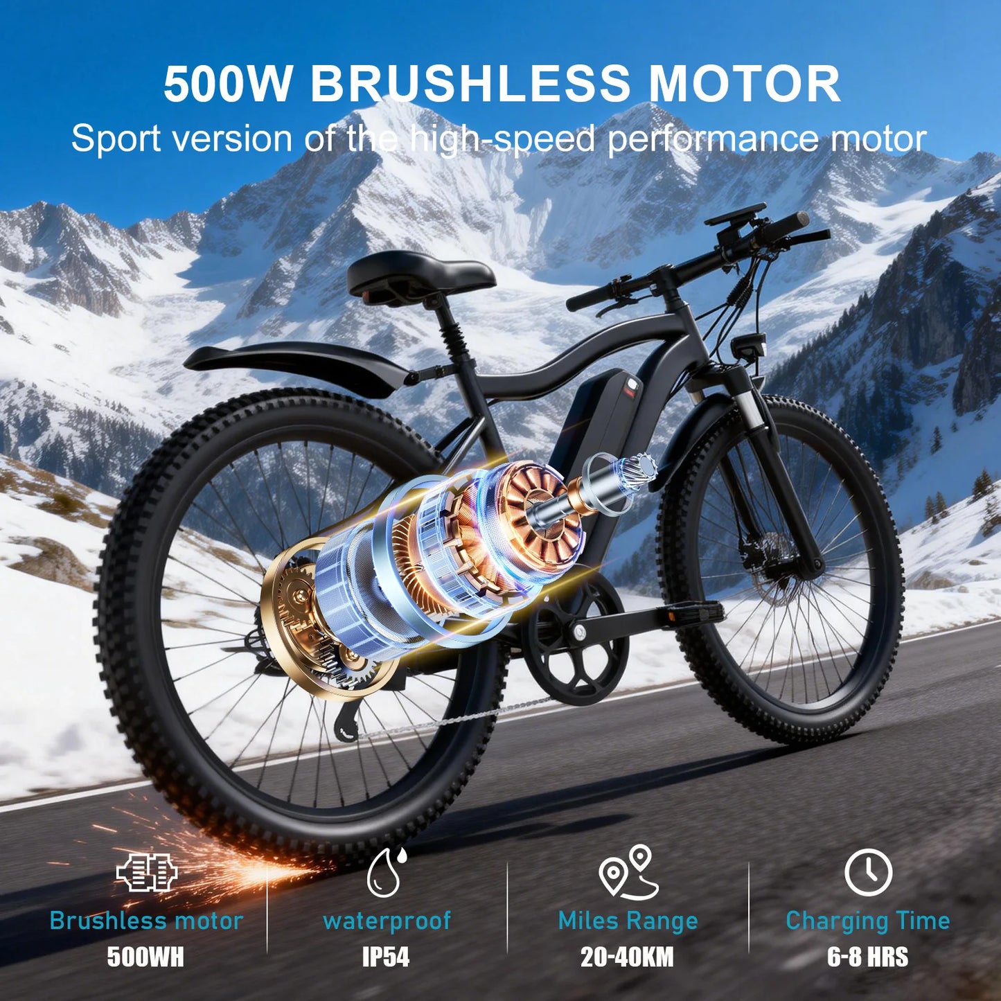 Toofly Electric Mountain Ebike 48V 500W Battery 13Ah
