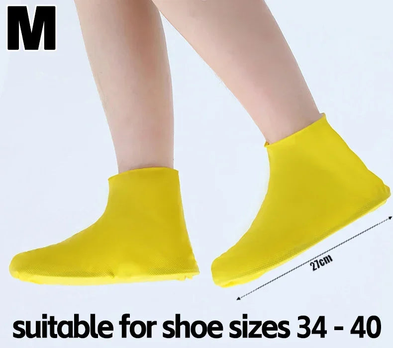 Portable Thickened Latex Shoe Covers Waterproof Non Slip Outdoor Use