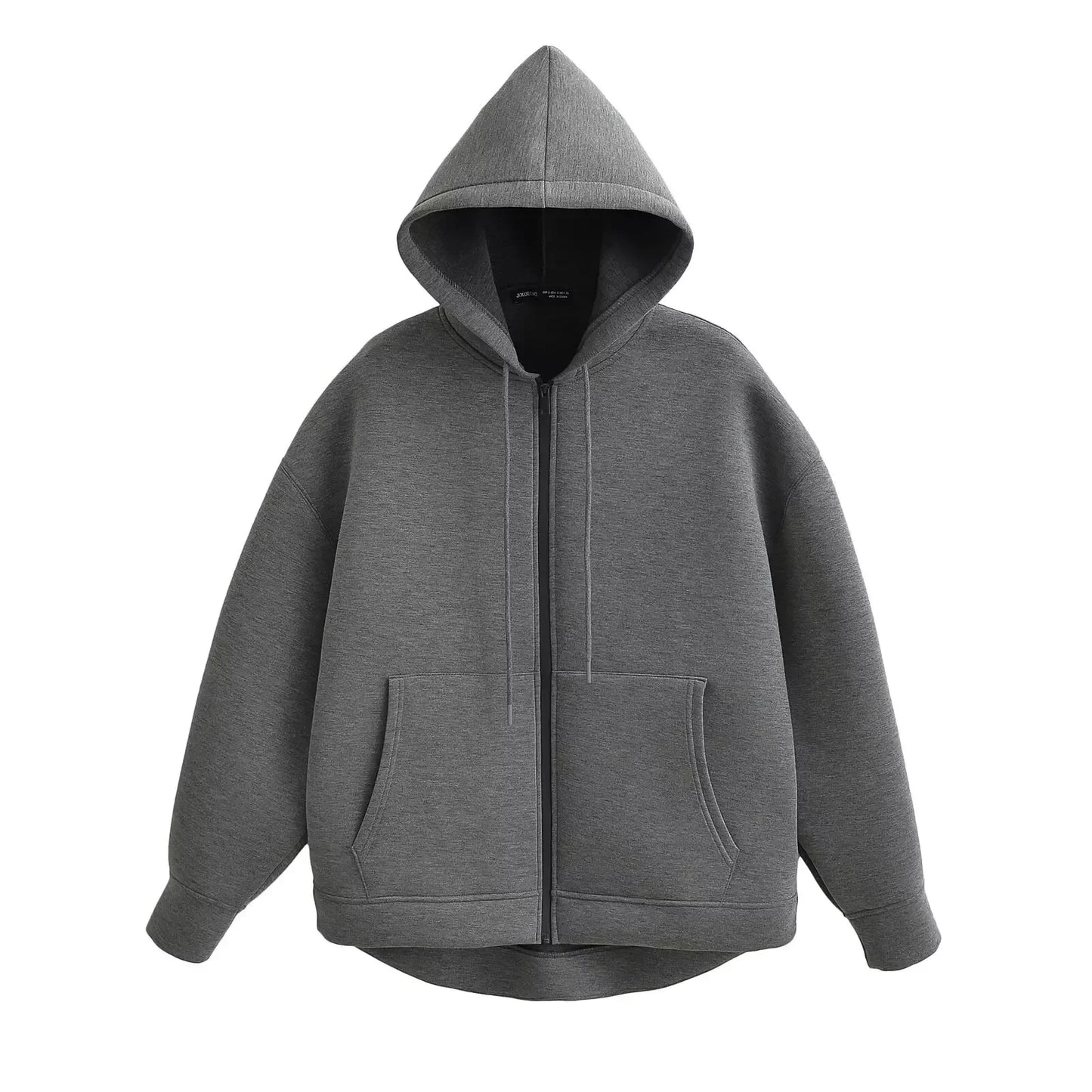 Autumn Hooded Women Jacket With Pockets Zipper Outerwear Coat