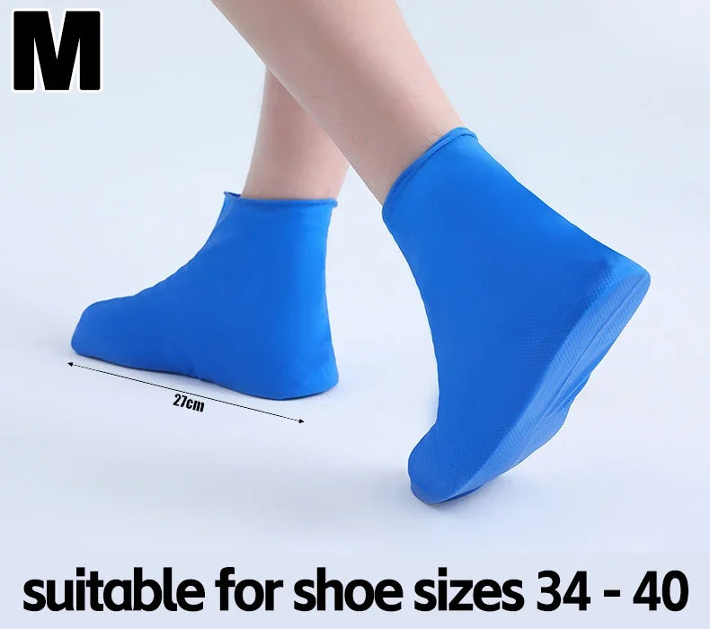 Portable Thickened Latex Shoe Covers Waterproof Non Slip Outdoor Use