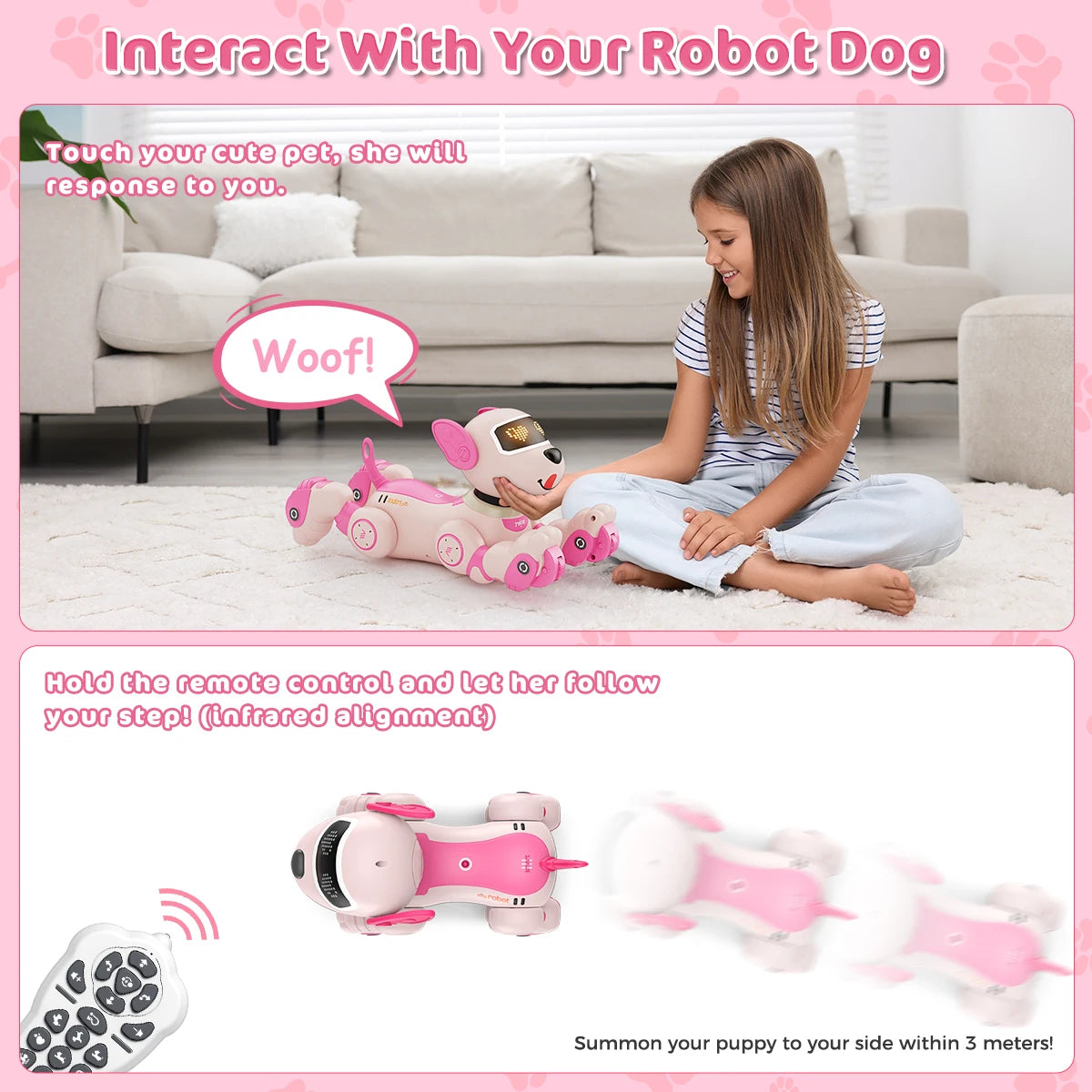 VATOS Robot Dog Toy Remote Control With Voice Commands 2.4GHz