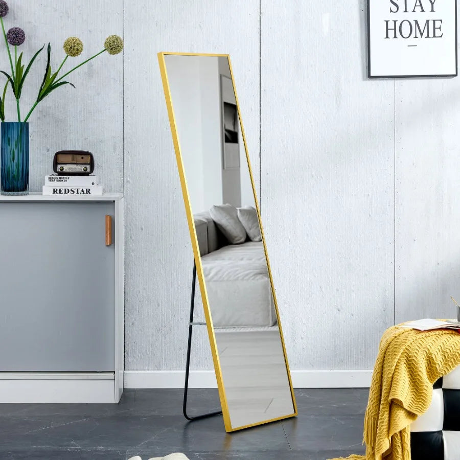 Hign-Concerned Aluminum Frame Wall Mounted Full Body Mirror For Bathroom