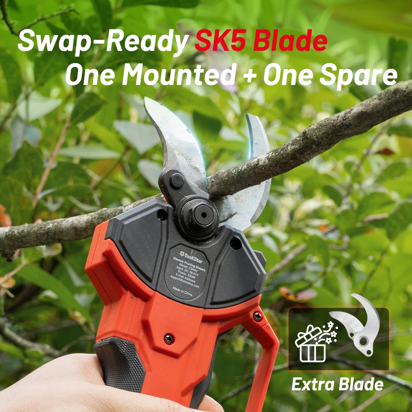 Taskstar Brushless Electric Trimmer Pruning Shears SK5 Blade 4000mAh Battery