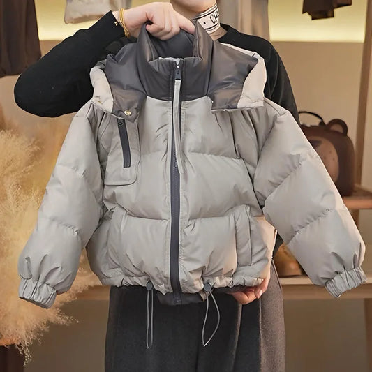 Unisex Western Style Winter Cotton Jacket For Kids Thickened Double Sided Warmth