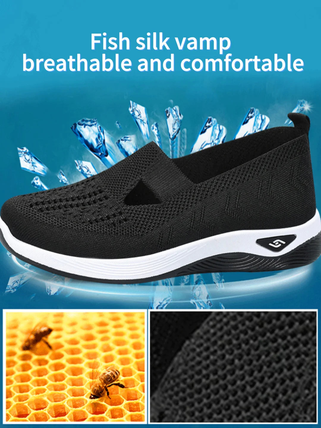 Breathable Women's Knitted Casual Sneakers Low Top Summer Shoes