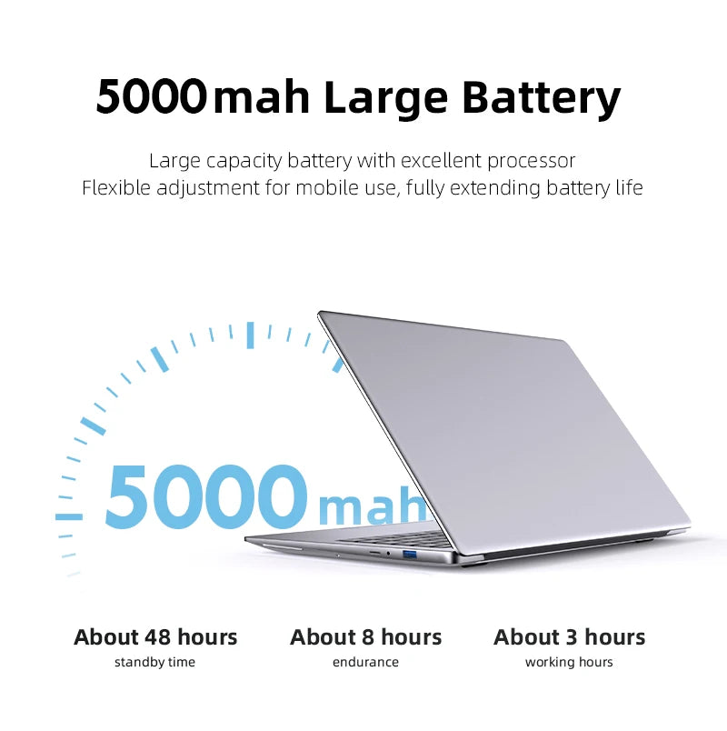 Erilles Windows 11 Pro Laptop Intel Atom A3950 12GB RAM