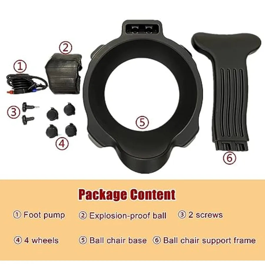 XMSJ Ergonomic Office Yoga Ball Chair with Wheels for Posture