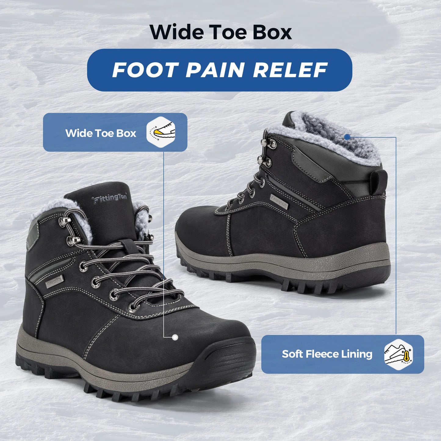 Winter Snow Boots For Men Warm Anti Slip Lightweight Footwear