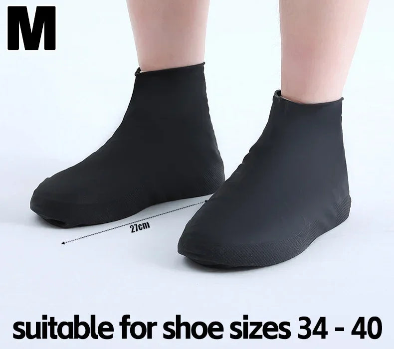 Portable Thickened Latex Shoe Covers Waterproof Non Slip Outdoor Use