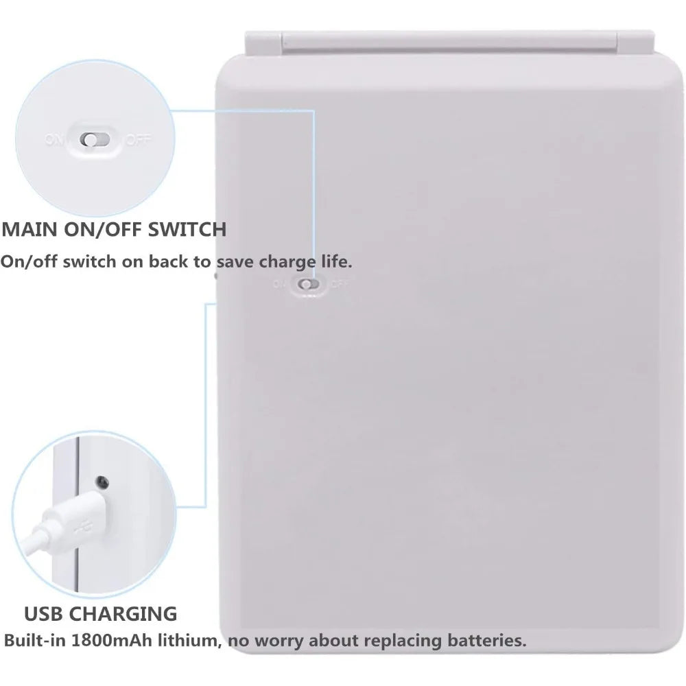 Hign-concerned Folding Lighted Makeup Mirror with 72 LEDs USB Rechargeable